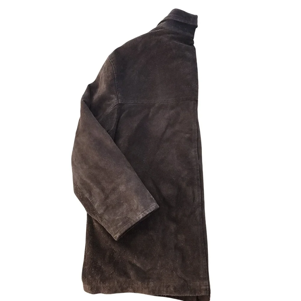 J. Crew Factory Men's Dark Brown Suede Button-Up Coat